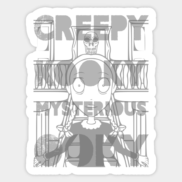 Creepy kooky mysterious ooky Wednesday Sticker by RDandI
